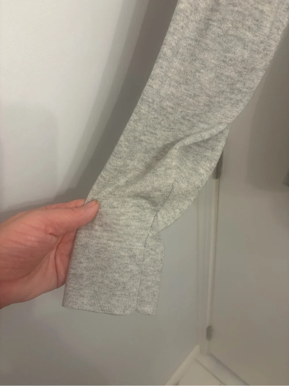 Light Gray Colorblock Zyia Active  Sweater with Mustard Panel